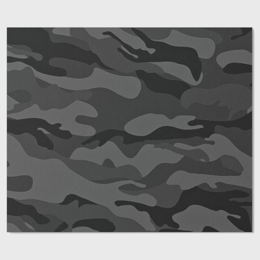 Papier Cadeau camo militaire nuit noire (Plat)