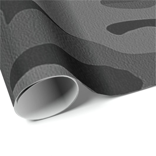 Papier Cadeau camo militaire nuit noire (Coin rond)