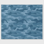 Papier Cadeau Camo Monocolore Bleu Acier (Plat)