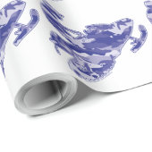 Papier Cadeau Camo Motoneige Bleu (Coin rond)