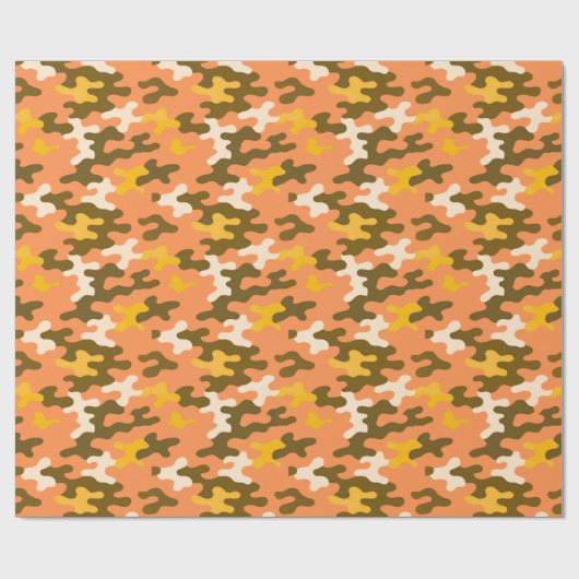 Papier Cadeau Camo orange (Plat)