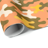 Papier Cadeau Camo orange (Coin rond)