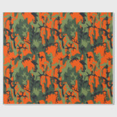 Papier Cadeau Camo orange et vert de sécurité (Plat)