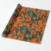 Papier Cadeau Camo orange et vert de sécurité (Déroulé)