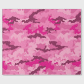 Papier Cadeau Camo rose Camouflage Girly Feminine tendance (Plat)