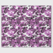 Papier Cadeau Camo rose et mauve (Plat)