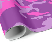 Papier Cadeau Camo rose et pourpre (Coin rond)