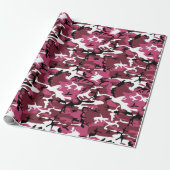 Papier Cadeau Camo rose fille (Déroulé)