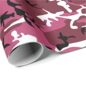 Papier Cadeau Camo rose fille (Coin rond)