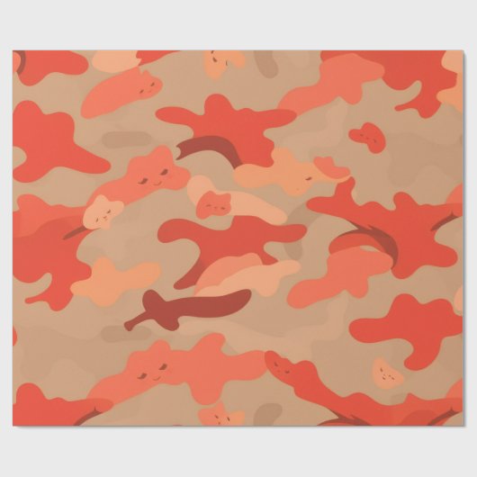 Papier Cadeau Camo rouge (Plat)