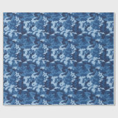Papier Cadeau Camo sympa - Bleu (Plat)
