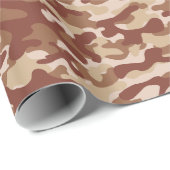 Papier Cadeau Camo Tan Désert (Coin rond)