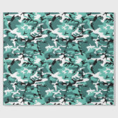 Papier Cadeau Camo turquoise (Plat)