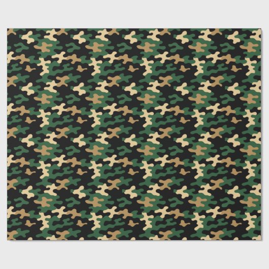 Papier Cadeau Camo Vert (Plat)