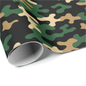 Papier Cadeau Camo Vert (Coin rond)