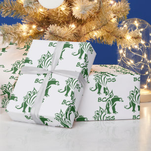 Papier Cadeau Camo Vert Stegosaurus Dinosaure Actionné