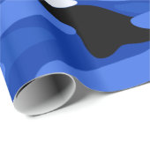 Papier Cadeau Camouflage bleu (Coin rond)