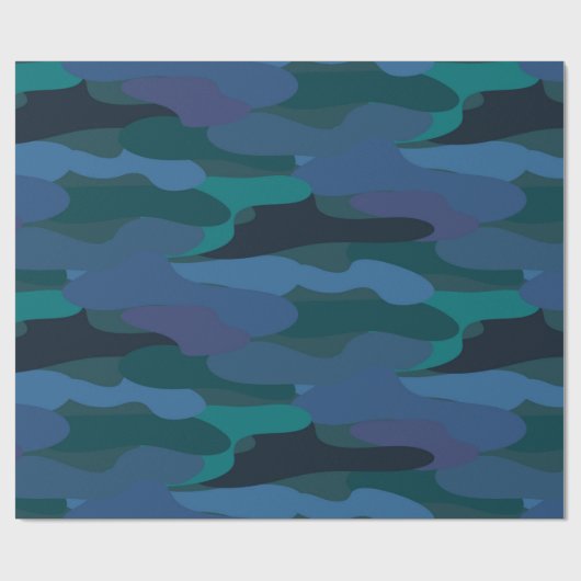 Papier Cadeau Camouflage bleu (Plat)