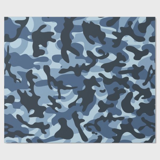 Papier Cadeau Camouflage bleu (Plat)