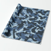 Papier Cadeau Camouflage bleu (Déroulé)