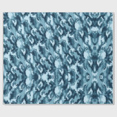 Papier Cadeau Camouflage bleu amusant et aux formes uniques (Plat)