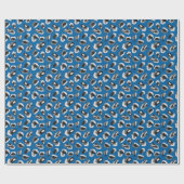 Papier cadeau camouflage bleu / Impression d'anima (Plat)
