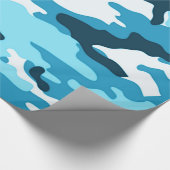 Papier Cadeau Camouflage bleu| Papier à envelopper (Coin)