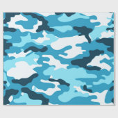 Papier Cadeau Camouflage bleu| Papier à envelopper (Plat)