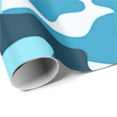 Papier Cadeau Camouflage bleu| Papier à envelopper (Coin rond)