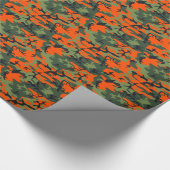 Papier Cadeau Camouflage Camo Chasse Noire Vert Orange (Coin)