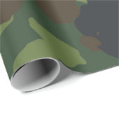 Papier Cadeau Camouflage Camo Green Armée de Forêt Militaire (Coin rond)