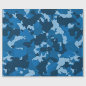 Papier Cadeau Camouflage Camo Marine Bleue (Plat)