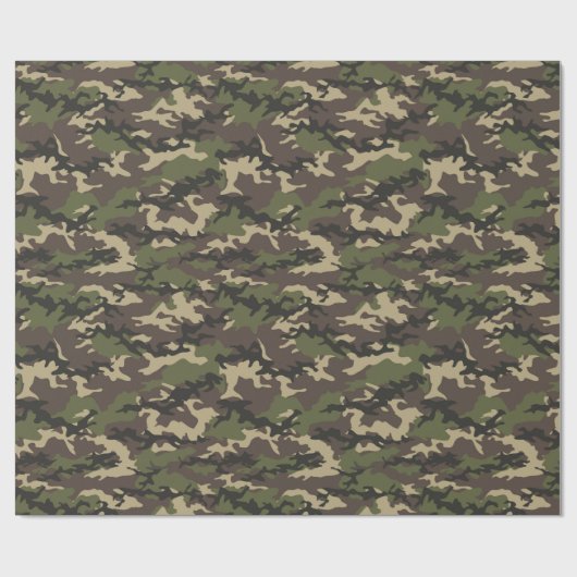 Papier Cadeau Camouflage Camo Vert (Plat)