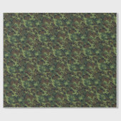 Papier Cadeau Camouflage classique de Camo Militaire Vert (Plat)