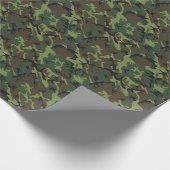 Papier Cadeau Camouflage classique de Camo Militaire Vert (Coin)