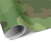 Papier Cadeau Camouflage de bois amusant aux formes plus larges (Coin rond)