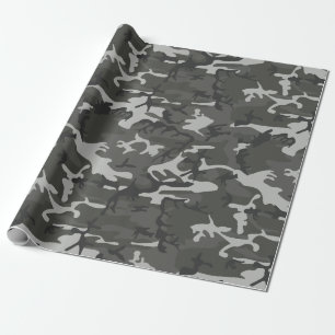 Papier Cadeau Camouflage de charbon gris