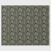 Papier Cadeau Camouflage de vert et de brun (Plat)