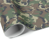 Papier Cadeau Camouflage de vert et de brun (Coin rond)