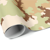 Papier Cadeau Camouflage du désert (Coin rond)