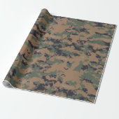 Papier Cadeau Camouflage en bois (numérique) (Déroulé)