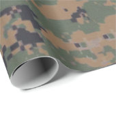 Papier Cadeau Camouflage en bois (numérique) (Coin rond)