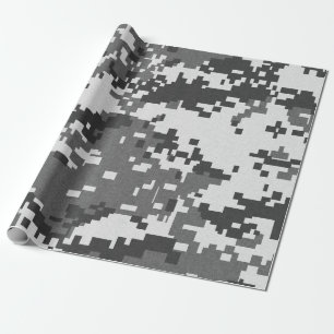 Papier Cadeau Camouflage gris de Pixel