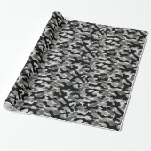Papier Cadeau Camouflage gris et noir (Déroulé)