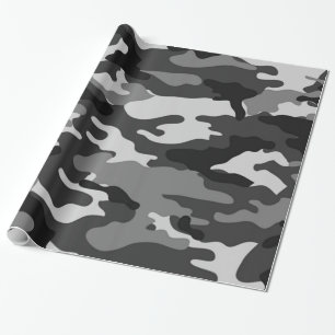 Papier Cadeau Camouflage gris  Papier à envelopper