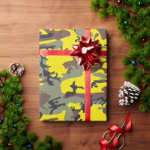 Papier Cadeau Camouflage jaune et Brown, Militaire, Armée