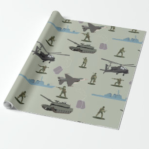 Papier Cadeau Camouflage Militaire Vert Camo Armée