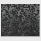 Papier Cadeau Camouflage moderne Camo-noir et gris foncé (Plat)