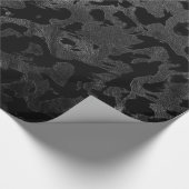 Papier Cadeau Camouflage moderne Camo-noir et gris foncé (Coin)