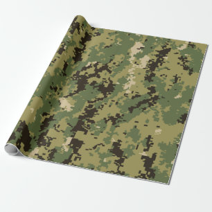 Papier Cadeau Camouflage naval Woodland